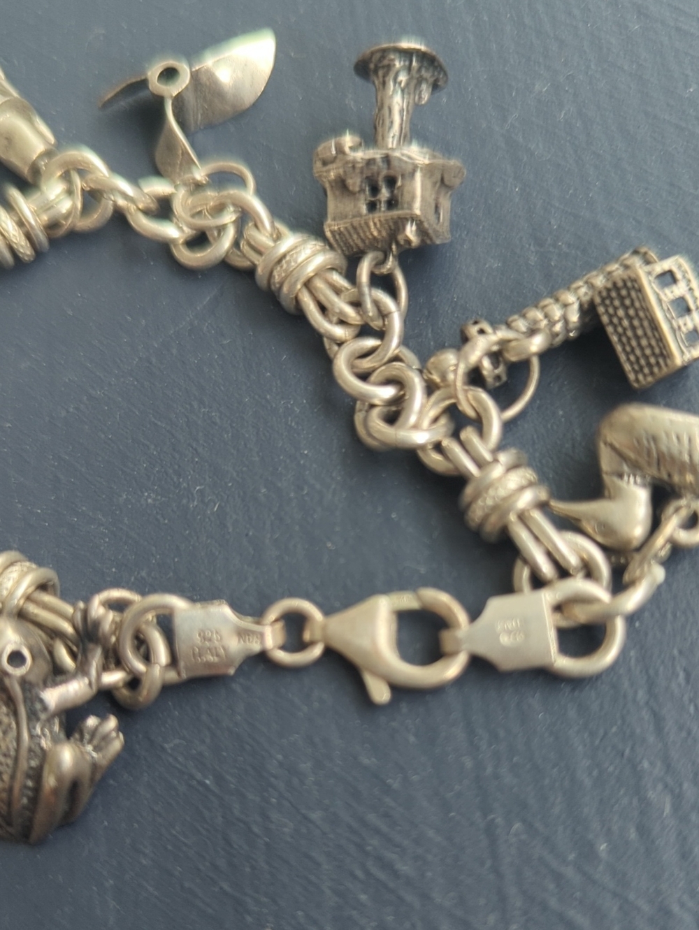 1970s Vintage Sterling Silver Charm Bracelet - Picture 2 of 7